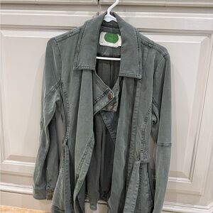 Anthropologie Olive Trench Coat